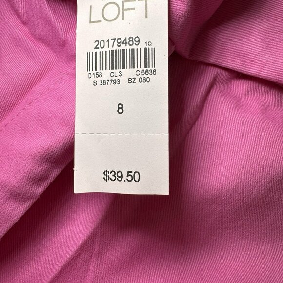 LOFT Womens size 8 Barbie Pink Chino Shorts 100% Cotton The Riviera Short - Picture 6 of 8